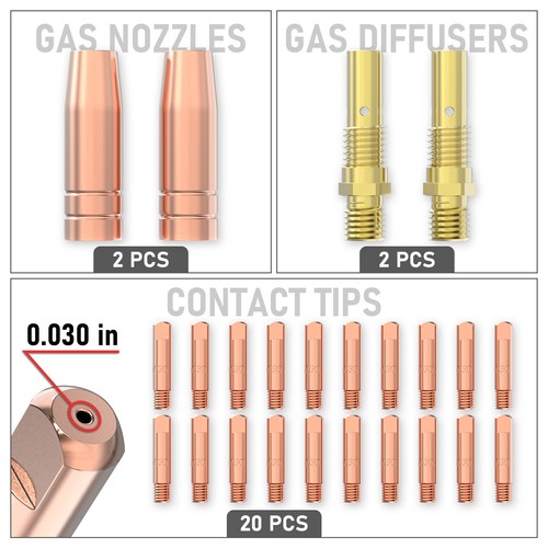 MIG Welding Gun Kit .030" Tip-Nozzle-Diffuser for Lincoln Magnum 100L