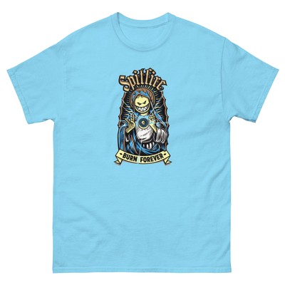 Spitfire wheels skate burn forever retro vintage skateboarding t shirt design 