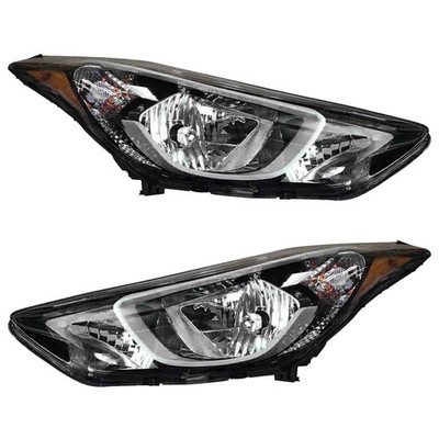 For 2014 2015 2016 Hyundai Elantra Headlight Assembly Left Right Pair w/ Bulbs