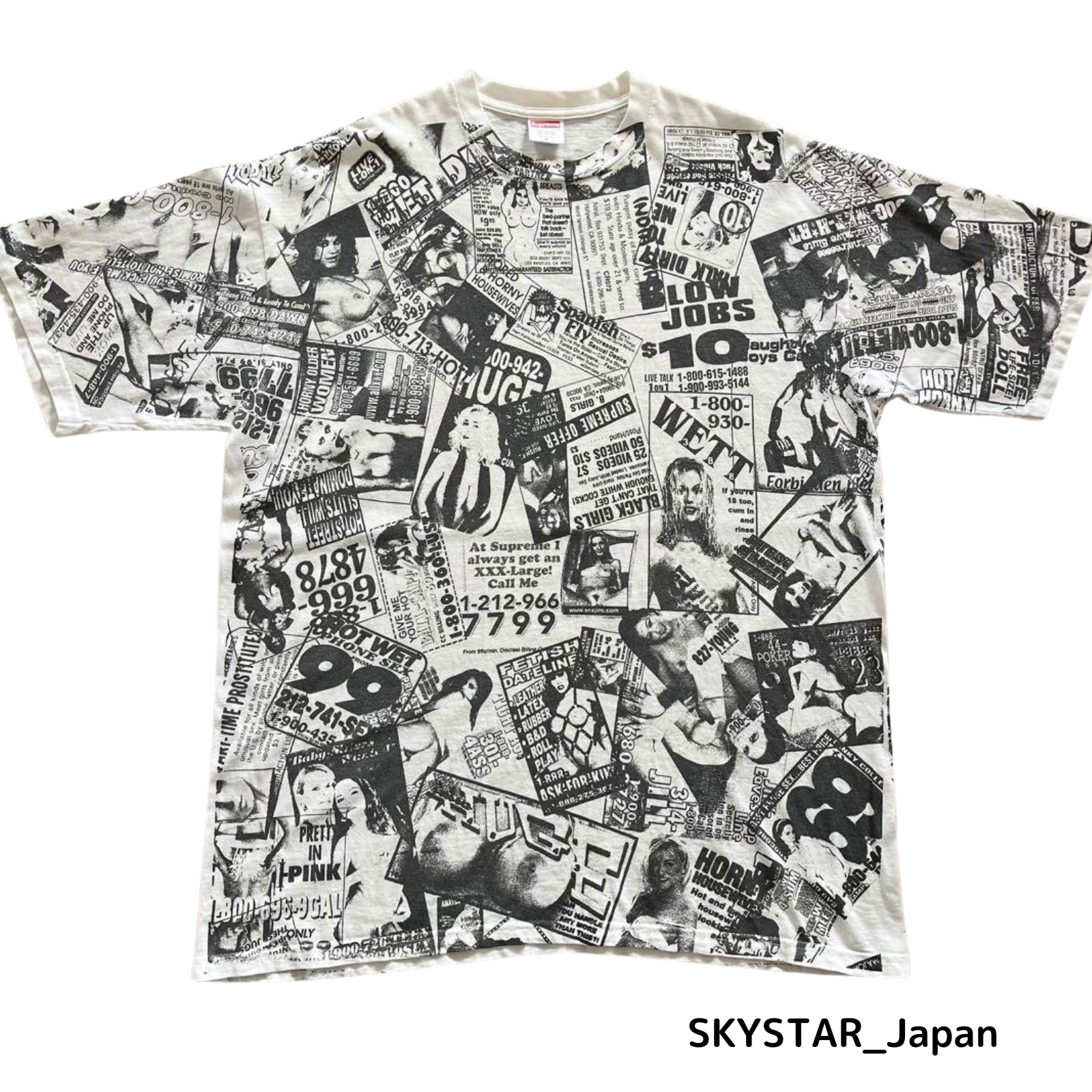 Supreme Porn Total pattern 00s T-Shirt Vintage USED Rare Supreme Porn Total pattern 00s T-Shirt Vintage USED Rare