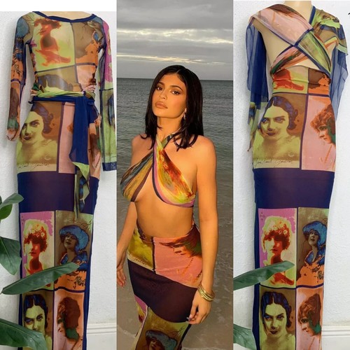 Jean Paul Gaultier Soleil C. 1990's Vintage “portraits” Mesh Jean Paul Gaultier Soleil C. 1990's Vintage “portraits” Mesh