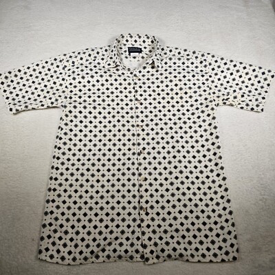 MAXX FM 80's 90's Men's Geometric Multicolor Short Sleeve Button Up Size Large