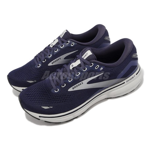 

Мужские кроссовки Brooks Ghost 15 PEACOAT / SILVER / WHITE Blue Blue 110393-1D-483, Серый, Ghost 15