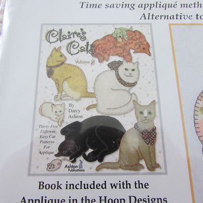 NEW CLAIRE'S CATS Vol 2 PATTERN & BOOK Applique designs IN THE HOOP SO CUTE!