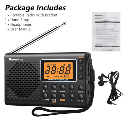 Portable FM/AM/SW Multiband Radio Receiver Digital Speaker Player W/Headphones