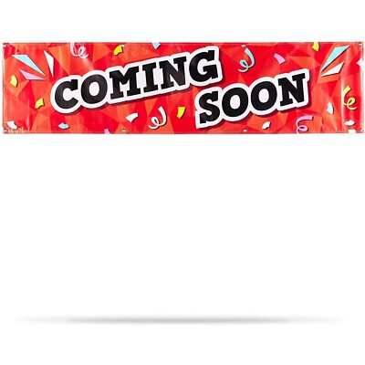 96x24'' Large Coming Soon Sign, Vinyl Banner for Retail Stores Opening Advertise