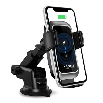 Qi Wireless Fast Charging Car Charger Mount Holder Stand 2 in 1 For Cell Phone