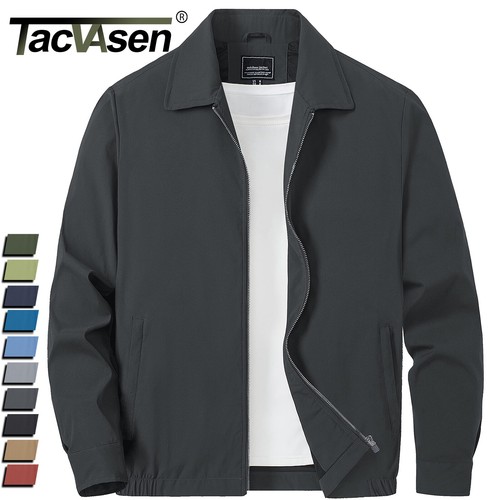 Men's Lightweight Bomber Jacket Full-Zip Spring Fall Track Coat Casual Outwear