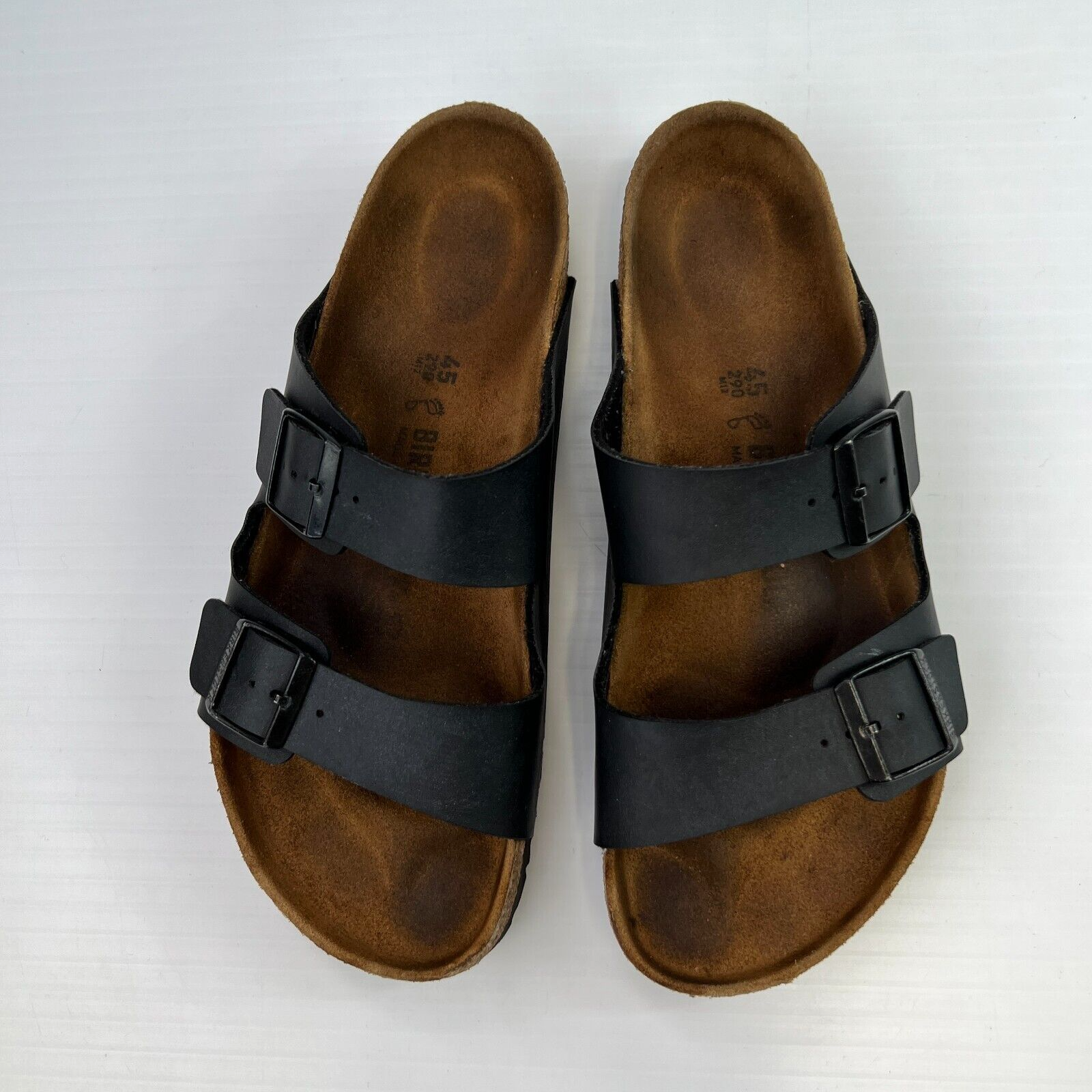 Birkenstock Sandal Men 12 Leather Flat Slide Arizona Black
