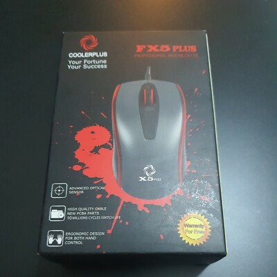 Coolerplus FX5 PLUS USB Optical Wired Computer Mouse with Easy Click - NEW