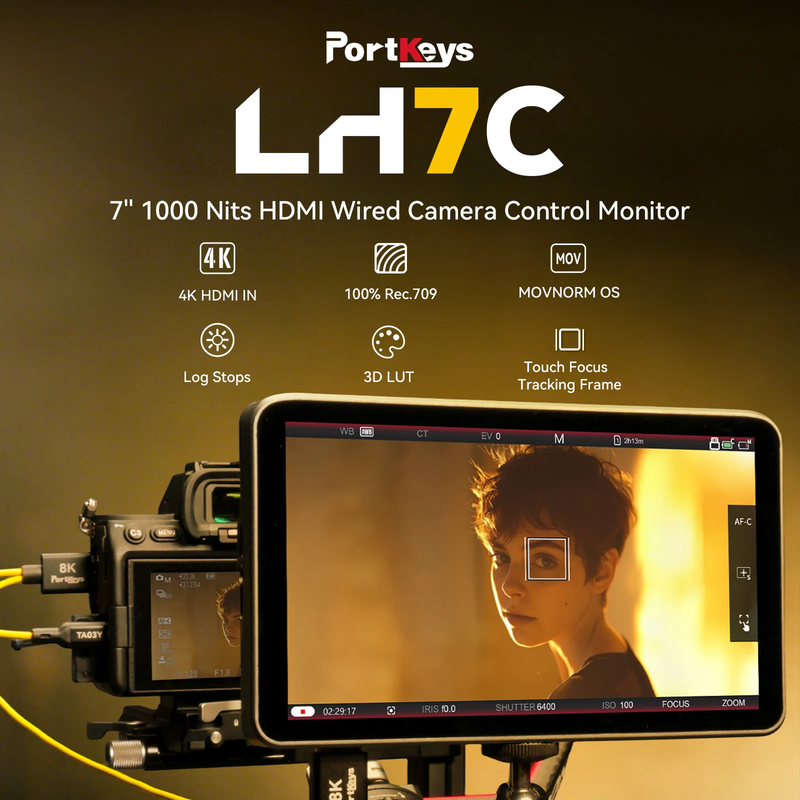 LH7C Camera Monitor 7-Inch 1000 Nits Daylight Viewable Touchscreen for MOVNORM O