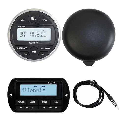 JBL Gauge Style Bluetooth Marine Receiver, Cover, Wired