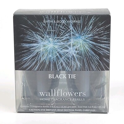 Bath Body Works Wallflower Black Tie~Home Fragrance Refill~Plug Night-Light~2 pk