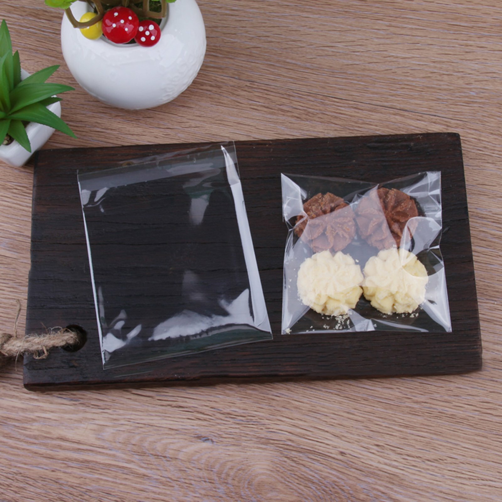 100300x Clear Dots Self Adhesive Cookie Gift DIY Bag Plastic Candy