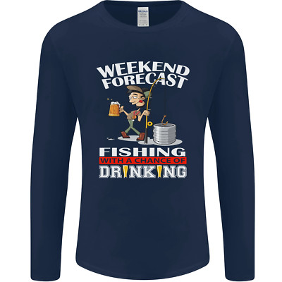 Fishing Weekend Forecast Funny Fisherman Mens Long Sleeve T-Shirt
