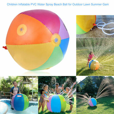 Sloosh Rainbow Water Inflatable Beach Ball Sprinkler Lawn Pool Toy for Kids
