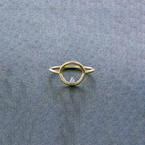 Pre-owned Irisha Designs Genuine Diamond Open Circle Engagement Ring 14k Gold Fine Jewelry In White