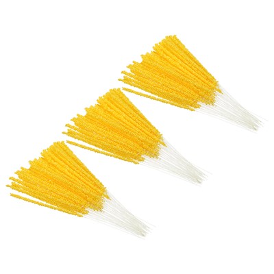 150 Pcs 3.3mm Double Head Flower Stamen Artificial Flower Pistil Yellow