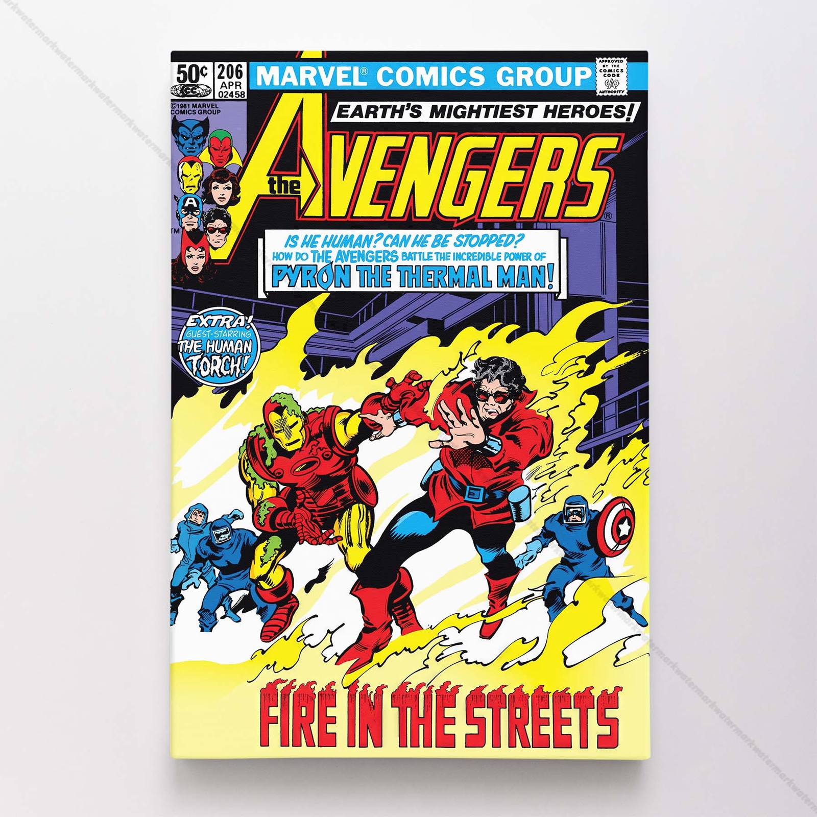 Avengers #206 Poster Canvas Mightiest Heroes Marvel Comic Book Art Print