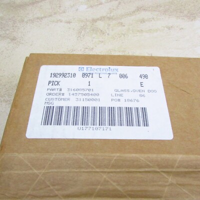 New Genuine OEM Frigidaire Tappan Electrolux 316085701 316085700 Oven Door Glass
