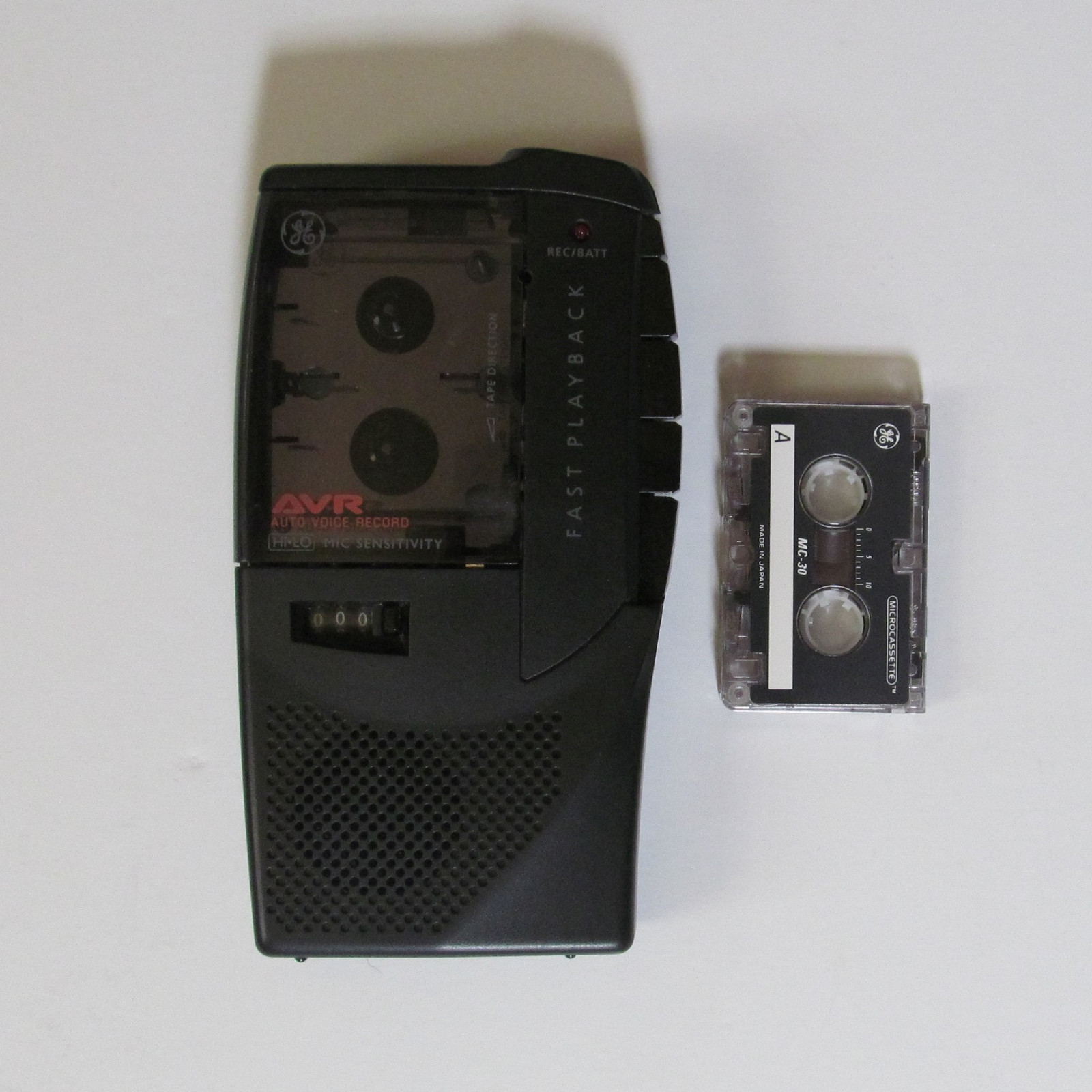 General Electric Microcassette Recorder Auto Voice Record + 7 Tapes Fully Tested