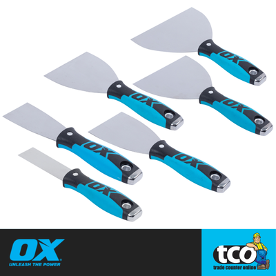 OX Pro Stainless Steel Joint Knife 32mm 50mm 76mm 102mm Drywall Taping Spatula
