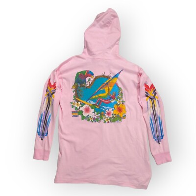Vintage 90s Florida Windsurfing Graphic Tee L/S Hood Size M Made N USA S/S Houck