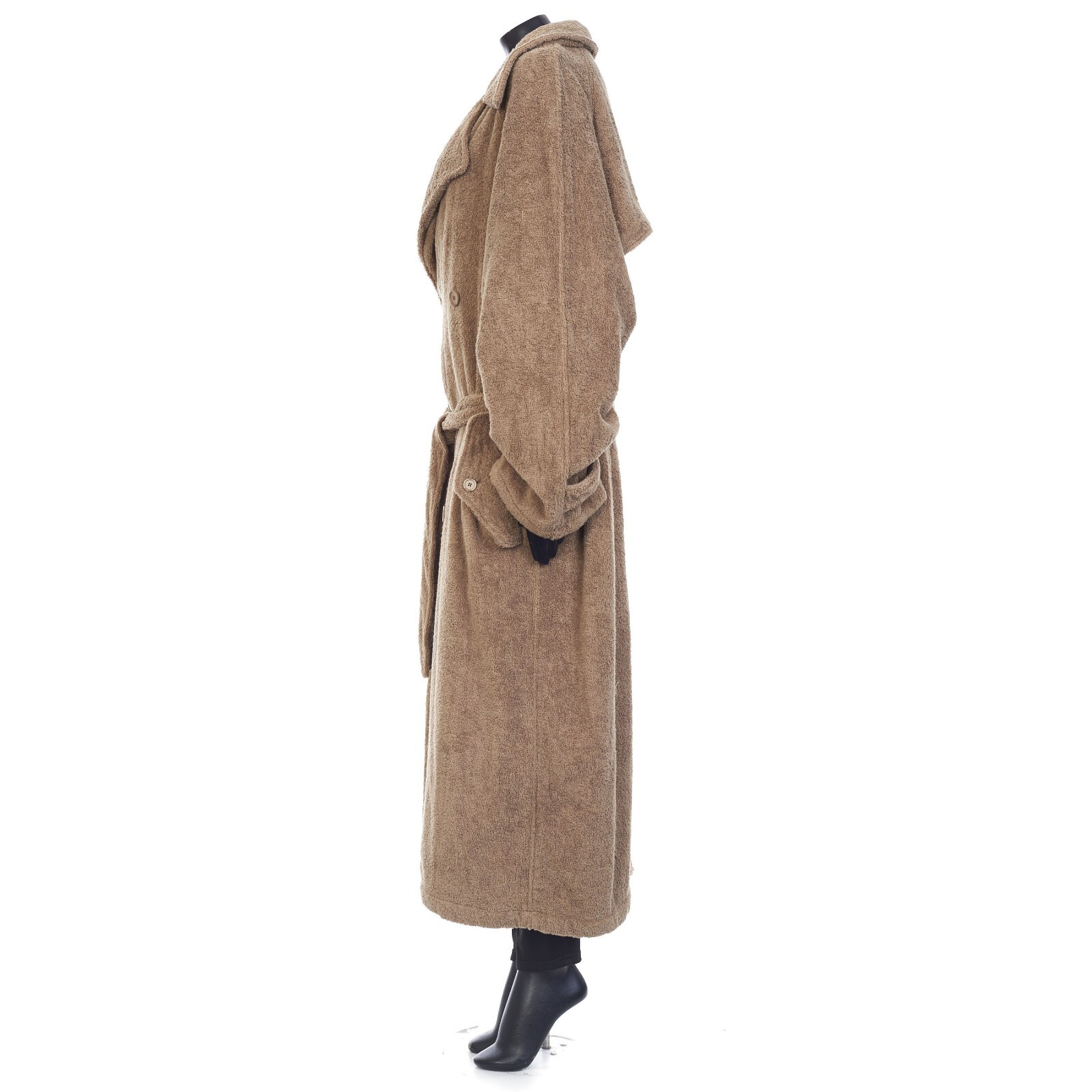 Pre-owned Balenciaga 2790$ Double-breasted Towel Trench Coat In Neutral Beige