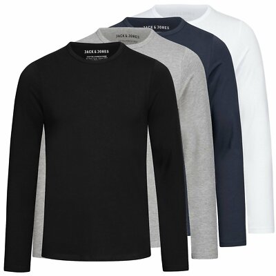 Herren Shirt Herrenshirt Langarmshirt Longsleeve Rundhals Jack Jones Basic