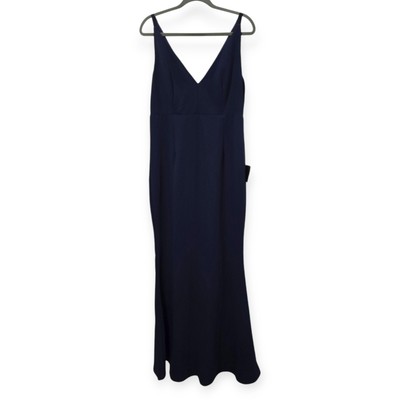 NWT Lulus Womens Size XL Melora Navy Blue Sleeveless V Neck Maxi Dress NEW 