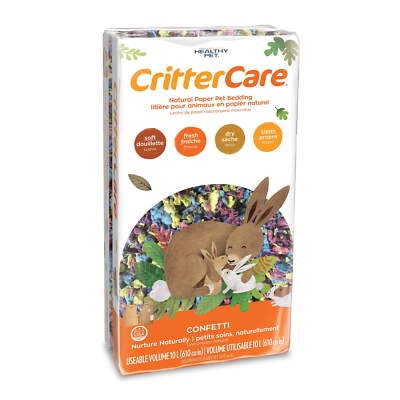Critter Care Confetti Natural Paper Small Pet Bedding, 10 L,Odor Control