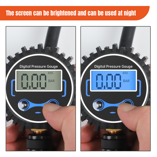 3IN1 Digital LCD Backlit 250PSI Digital Tire Air Inflator Pressure Gauge Truck