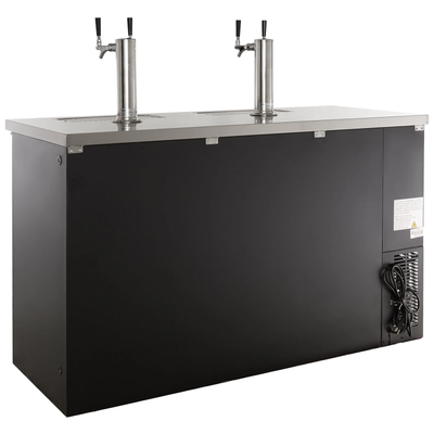(2) Double Tap Kegerator Beer Dispenser - Black, (2) 1/2 Keg Capacity