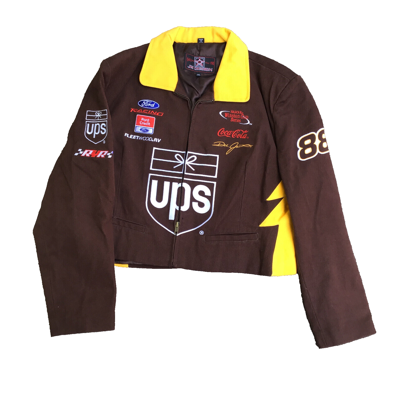 UPS レーシングジャケット 2XL XXL Chase authentic 古着 CHASE 「UPS」 企業 刺しゅう レーシング ジャケット XL