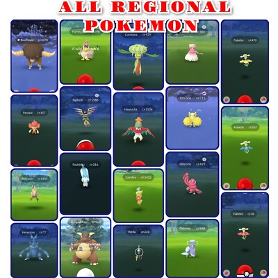 PoGo   All Regional Pokemon - 42 Total!  Trade mini PTC!
