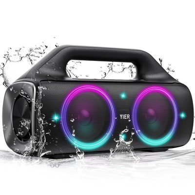 Portable Bluetooth Speakers, 80W Peak Wireless Outdoor Speaker with Subwoofer...