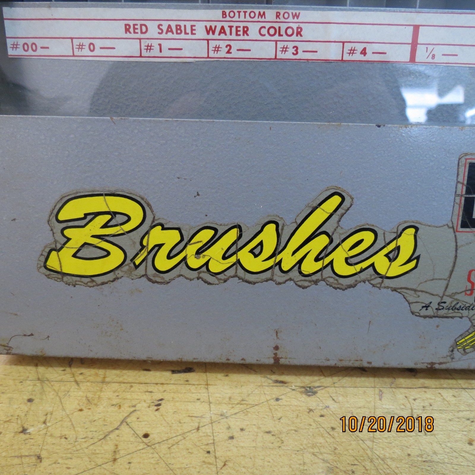 VINTAGE DURO ART SUPPLIES BRUSH PAINTBRUSH STORE DISPLAY CASE CABINET