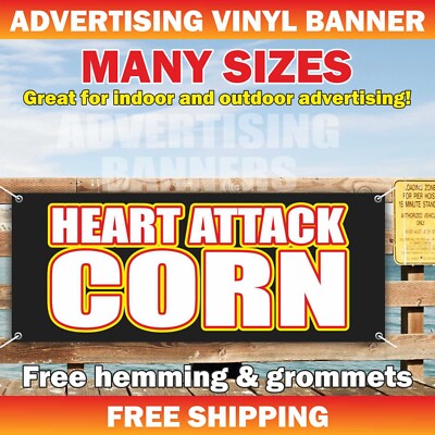 HEART ATTACK CORN Advertising Banner Vinyl Mesh Sign Free Shipping