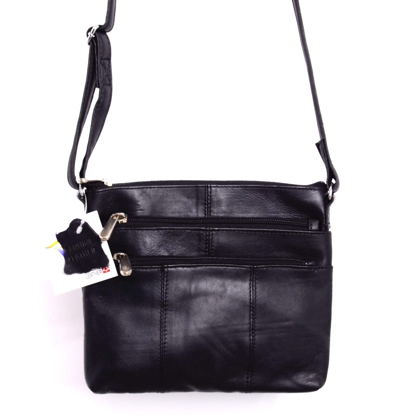 WOMEN'S LEATHER CROSS BODY BAGS ZIPPER COMPARTMENT