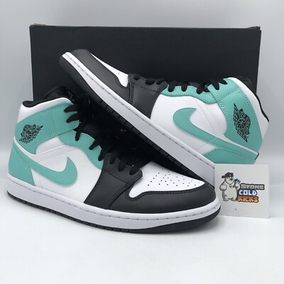 Nike Air Jordan 1 Mid Size 10.5 Tropical Twist Igloo 554724-132 Black Toe BRED I