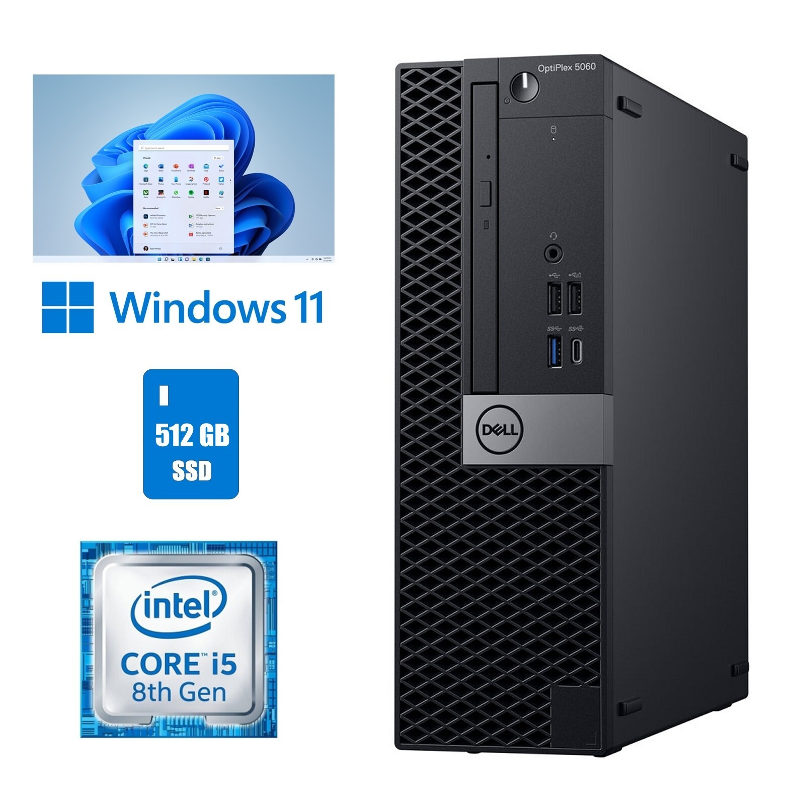Dell OptiPlex 5060 SFF Core i5 8500 8th Gen 16GB RAM 512SSD