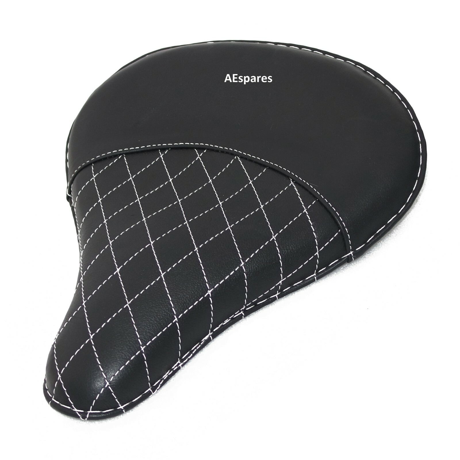 Fits Royal Enfield Classic 350 500 Front Rear Leather Black Seat with Spring  