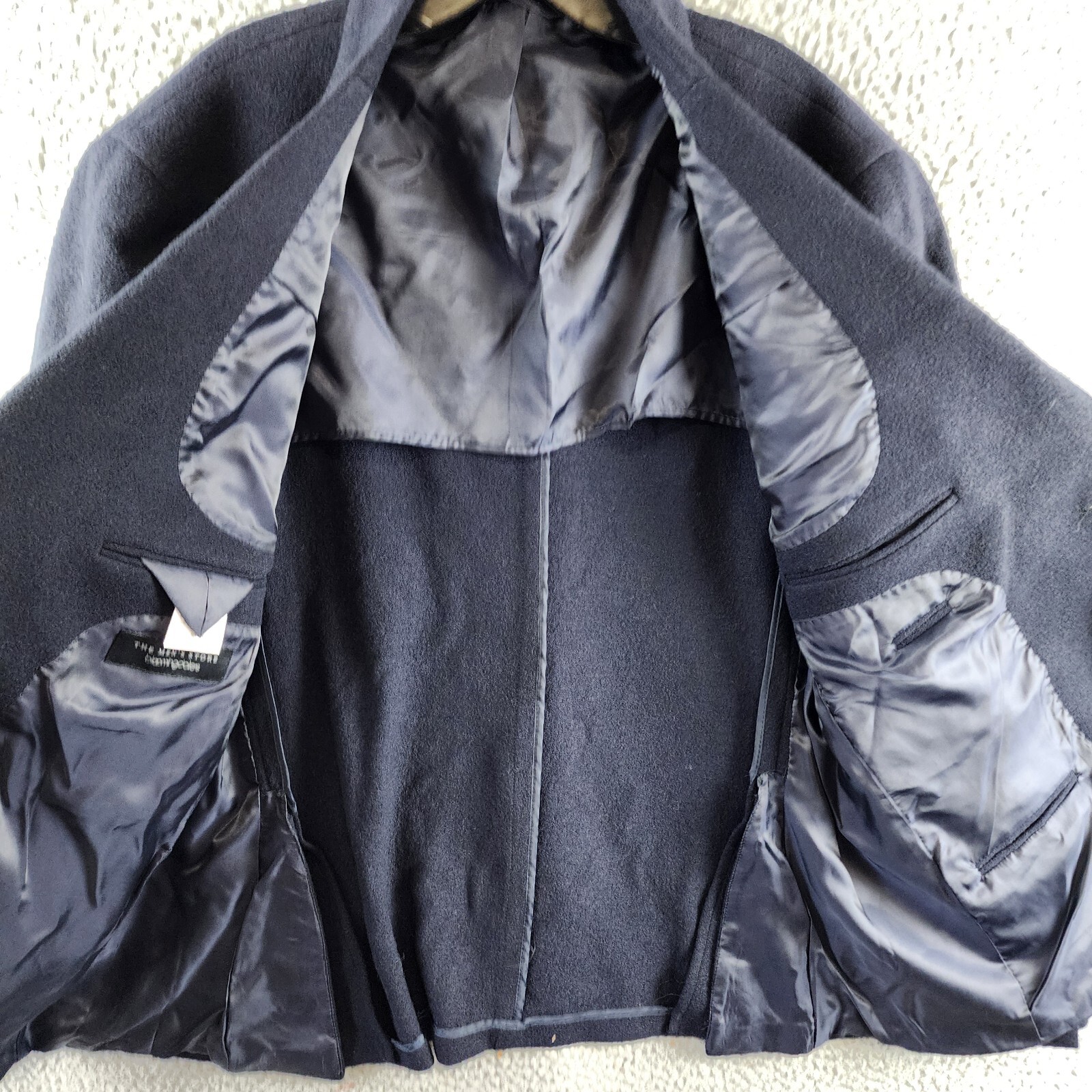 The Men's Store at Bloomingdale's Micro Bouclé Regular Fit Coat Men's 42R Navy - Picture 10 of 18