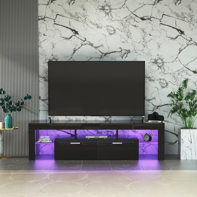 Cabinet, Entertainment Center With Led Light Belt