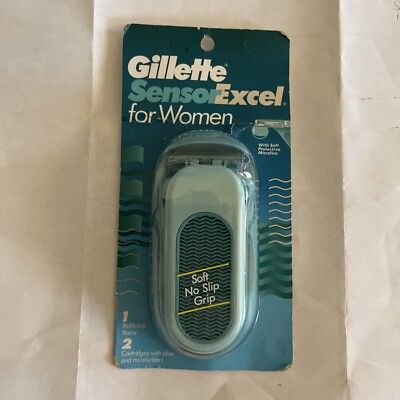 New Gillette Sensor Excel for Women Handle Shaver Razor w/2 Blades Vintage 1998