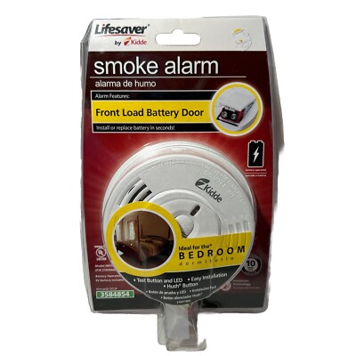 Kidde i9070 Bedroom Smoke Detector Alarm Front Battery Door Front Load Battery