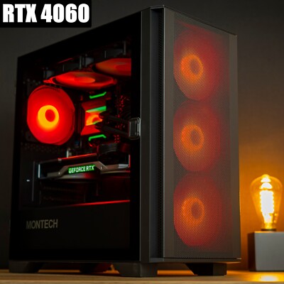 RTX 4060, Intel 14-Core, 32GB DDR4 RAM, 1TB NVME SSD Gaming Computer Desktop PC