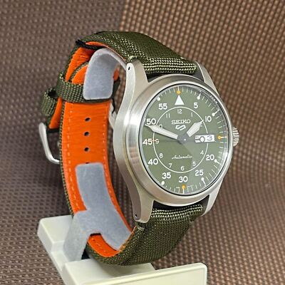 Pre-owned Seiko 5 Sports Srph29k1 Field Sports Style Green Military Automatic Men's Watch