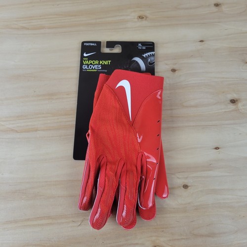アメフト NIKE VAPOR KNIT グローブ レッド 【新品】 NIKE VAPOR KNIT FOOTBALL GLOVES with MAGNAGRIP RED/WHITE