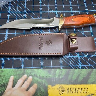 ned foss hunting knife, Hunting Knife with Leather Sheath, 